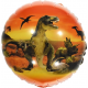 Шар круг фольга "Динозавры" 45 см.
